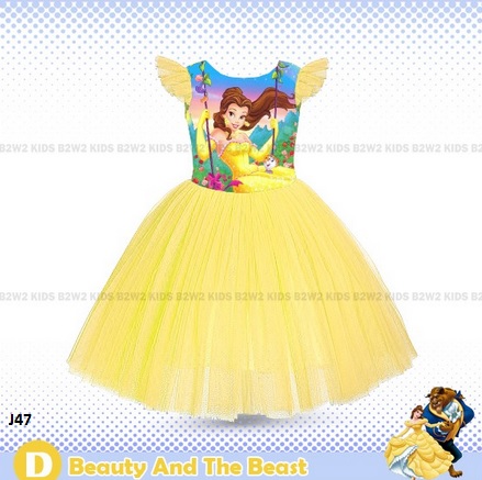 dress anak beauty and the beast